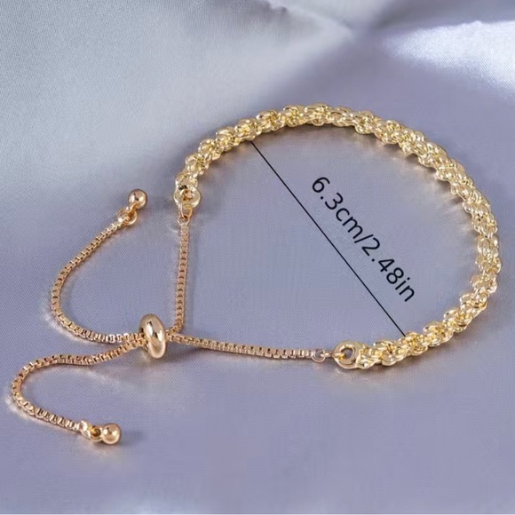 SOLD Vintage Style Knotted Bracelet - 14K Gold Plated - Picture 5 of 5